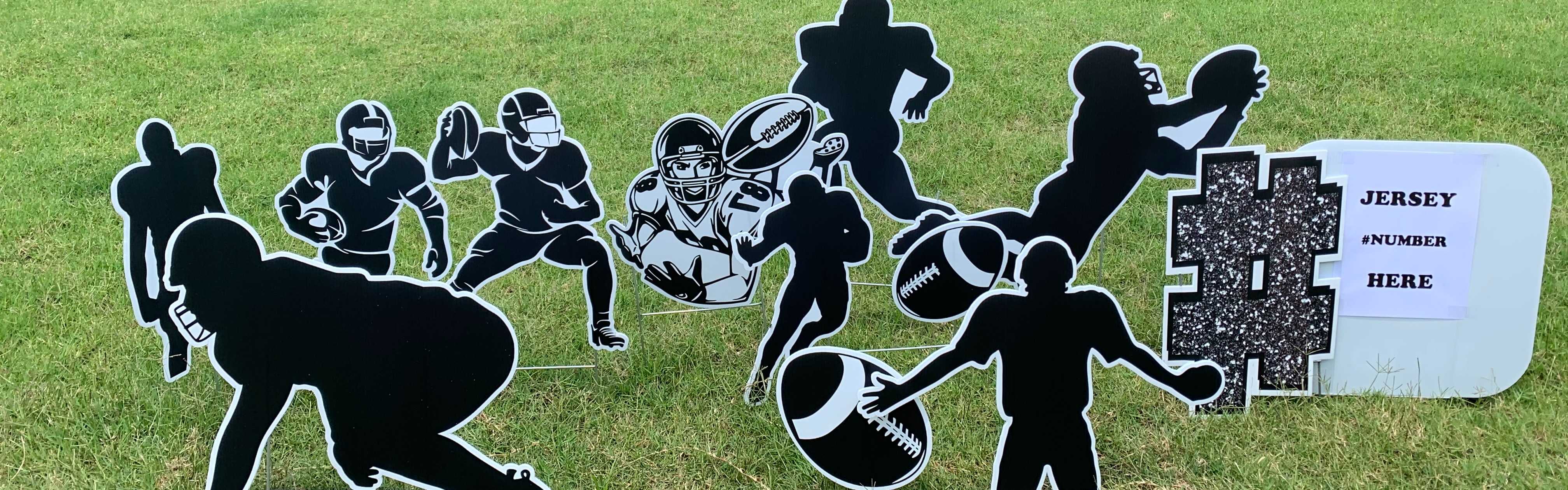 Yard card sign collection silhouette football Yard card sign collection silhouette football