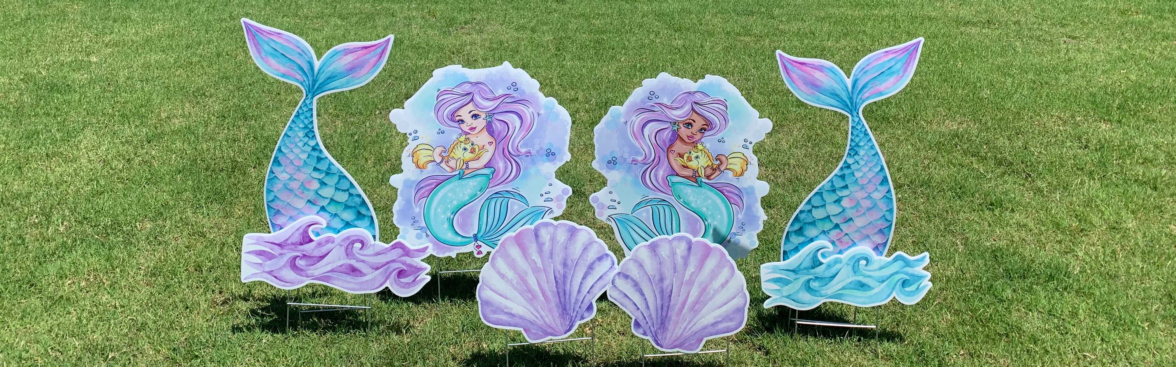 Yard card sign collection mermaids Yard card sign collection mermaids