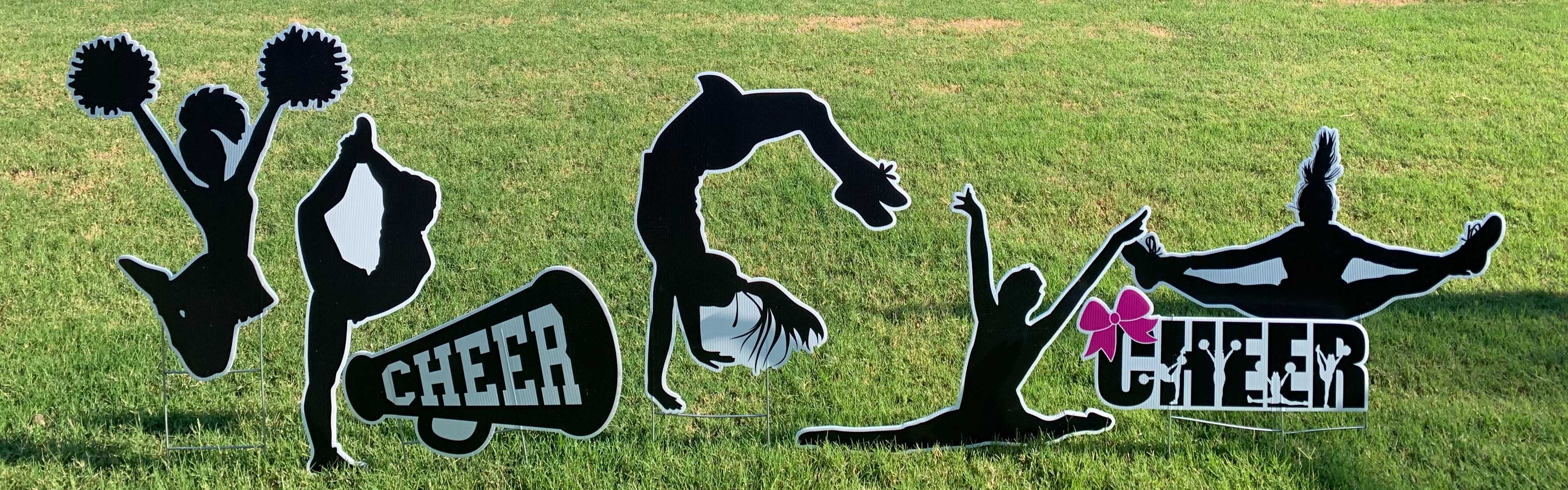 Yard card sign collection silhouette cheer Yard card sign collection silhouette cheer